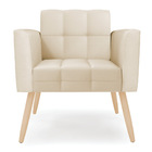 Poltrona Elisa Corino Pés Palito Natural D03 - D'rossi - Bege