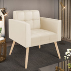 Poltrona Elisa Corino Pés Palito Natural D03 - D'rossi - Bege