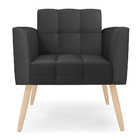 Poltrona Elisa Corino Pés Palito Natural D03 - D'rossi - Preto