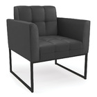 Poltrona Elisa Corino Preto Base Metálica Industrial Preto D0