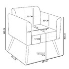 Poltrona Elisa Geométrico Azul D03 Pés Palito Castanho D'rossi