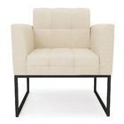 Poltrona Elisa Linho Base Metálica Industrial Preto D03 - D'r