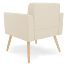 Poltrona Elisa Linho Bege A19 Pés Palito Natural D03 - D'rossi