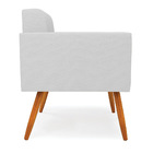 Poltrona Elisa Linho Cinza A05 Pés Palito Castanho D03 - D'ro