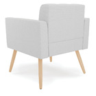 Poltrona Elisa Linho Cinza A05 Pés Palito Natural D03 - D'ros