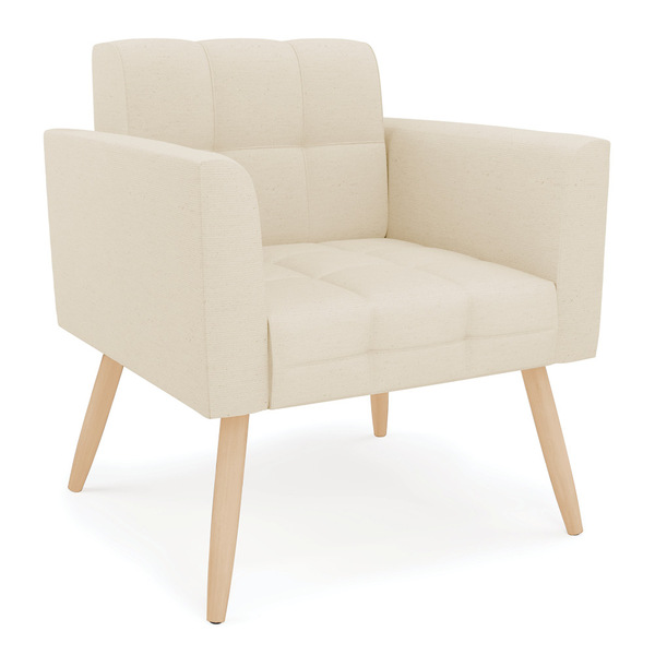 Poltrona Elisa Linho Pés Palito Natural D03 - D'rossi - A19 B