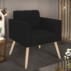 Poltrona Elisa Linho Pés Palito Natural D03 - D'rossi - A79 P