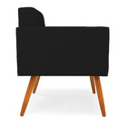 Poltrona Elisa Linho Preto A79 Pés Palito Castanho D03 - D'ro