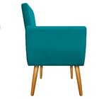 Poltrona Elisa Pés Palito Mel Suede Azul Turquesa - Amarena M