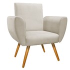 Poltrona Elisa Pés Palito Mel Suede Bege - Amarena Móveis