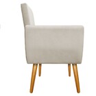 Poltrona Elisa Pés Palito Mel Suede Bege - Amarena Móveis