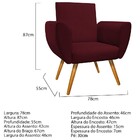 Poltrona Elisa Pés Palito Mel Suede Bordô - Amarena Móveis