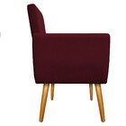 Poltrona Elisa Pés Palito Mel Suede Bordô - Amarena Móveis