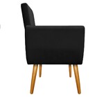 Poltrona Elisa Pés Palito Mel Suede Preto - Amarena Móveis