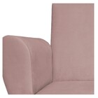 Poltrona Elisa Pés Palito Mel Suede Rosê - Amarena Móveis