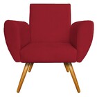 Poltrona Elisa Pés Palito Mel Suede Vermelho - Amarena Móveis