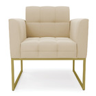 Poltrona Elisa Suede Base Metálica Industrial Dourado D03 - D