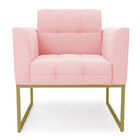 Poltrona Elisa Suede Base Metálica Industrial Dourado D03 - D