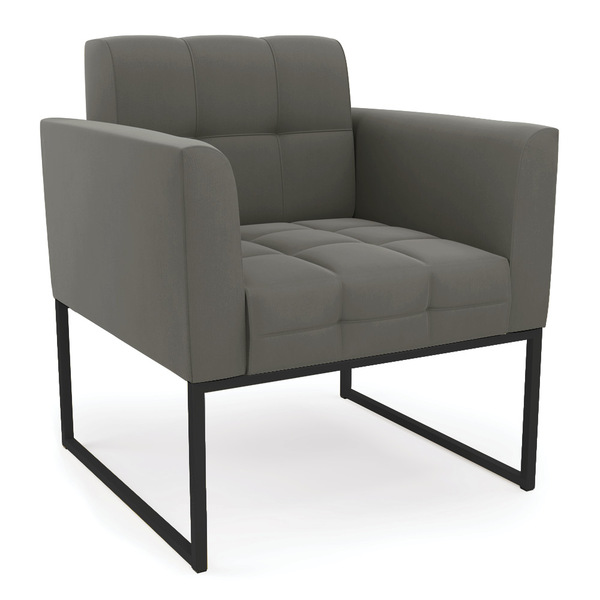 Poltrona Elisa Suede Base Metálica Industrial Preto D03 - D'r