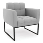 Poltrona Elisa Suede Base Metálica Industrial Preto D03 - D'r