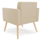 Poltrona Elisa Suede Bege Pés Palito Natural D03 - D'rossi