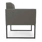 Poltrona Elisa Suede Grafite Base Metálica Industrial Preto D