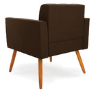 Poltrona Elisa Suede Marrom Pés Palito Castanho D03 - D'rossi