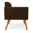 Poltrona Elisa Suede Marrom Pés Palito Castanho D03 - D'rossi