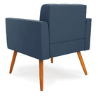 Poltrona Elisa Suede Pés Palito Castanho D'rossi - Azul Marin