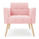 Poltrona Elisa Suede Pés Palito Natural D03 - D'rossi - Rosa