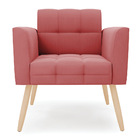 Poltrona Elisa Suede Pés Palito Natural D03 - D'rossi - Rose