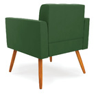 Poltrona Elisa Suede Verde Pés Palito Castanho D03 - D'rossi