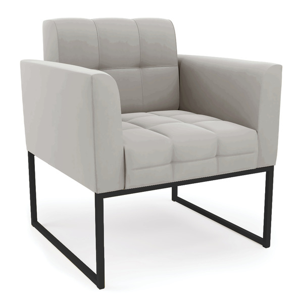 Poltrona Elisa Veludo Base Metálica Industrial Preto D03 - D'