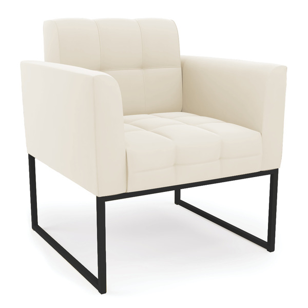 Poltrona Elisa Veludo Base Metálica Industrial Preto D03 - D'