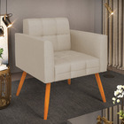 Poltrona Elisa Veludo Luxo Pés Palito Castanho - D'rossi - A1