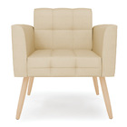 Poltrona Elisa Veludo Luxo Pés Palito Natural - D'rossi - A12