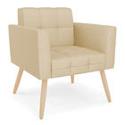 Poltrona Elisa Veludo Luxo Pés Palito Natural - D'rossi - A12