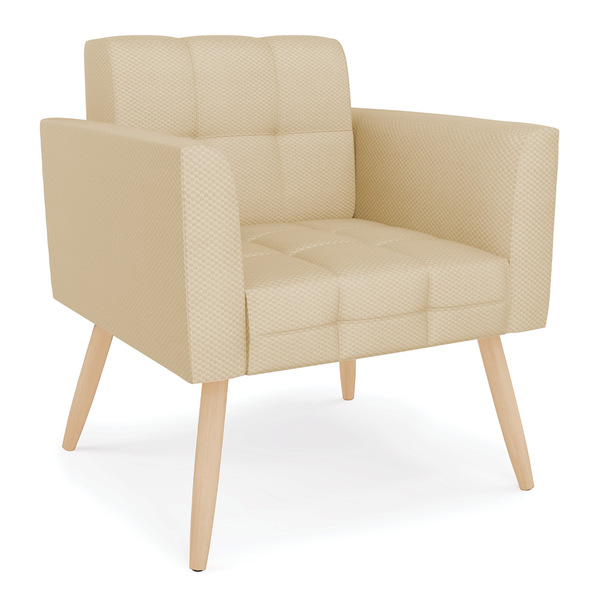 Poltrona Elisa Veludo Luxo Pés Palito Natural - D'rossi - A12