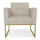 Poltrona Elisa Veludo Luxo Prata A130 Base Metálica Industria