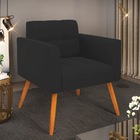 Poltrona Elisa Veludo Pés Palito Castanho D03 - D'rossi - Pre