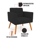 Poltrona Elisa Veludo Pés Palito Castanho D03 - D'rossi - Pre