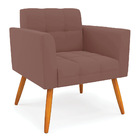 Poltrona Elisa Veludo Pés Palito Castanho D03 - D'rossi - Rose