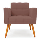 Poltrona Elisa Veludo Pés Palito Castanho D03 - D'rossi - Rose