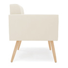 Poltrona Elisa Veludo Pés Palito Natural D03 - D'rossi - Bege