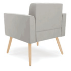 Poltrona Elisa Veludo Pés Palito Natural D03 - D'rossi - Cinza