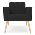 Poltrona Elisa Veludo Pés Palito Natural D03 - D'rossi - Preto