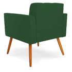Poltrona Elisa Veludo Verde Pés Palito Castanho D03 - D'rossi