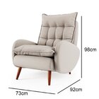 Poltrona Eloá Plus Com Puff Linho Para Sala De Estar Bege