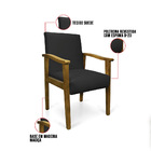 Poltrona Eloisa Suede Base De Madeira Castanho - Preto