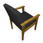 Poltrona Eloisa Suede Base De Madeira Castanho - Preto